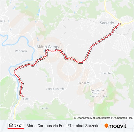 Mapa de 3721 de autobús