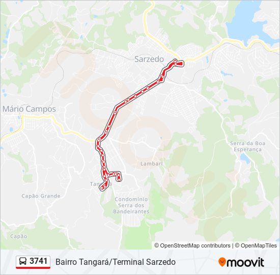 Mapa de 3741 de autobús