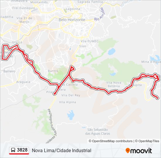 Mapa de 3828 de autobús