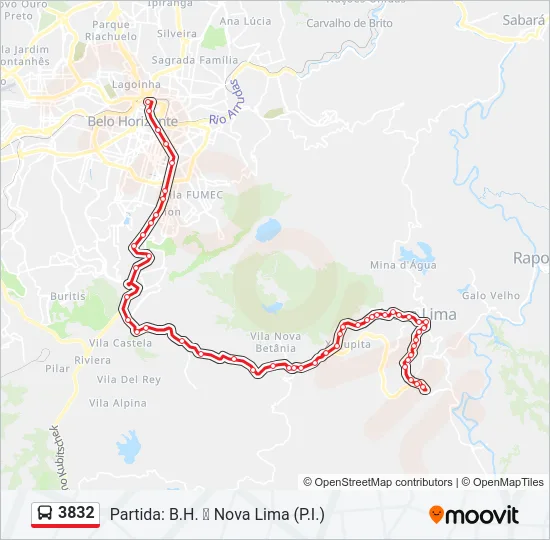 3832 Bus Line Map