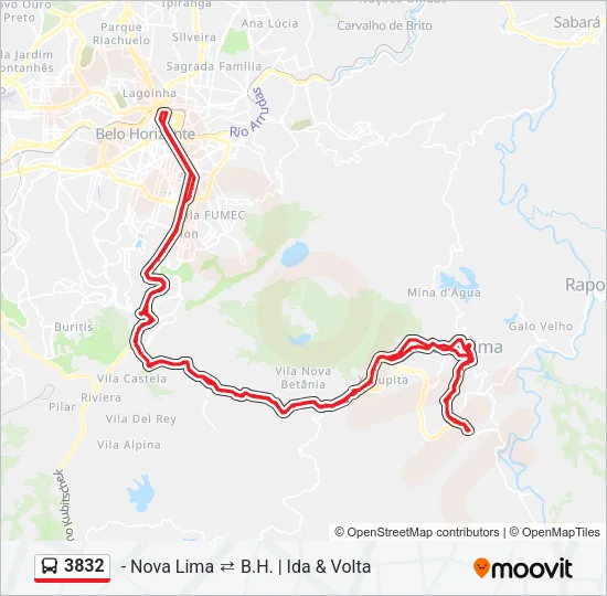 3832 Bus Line Map