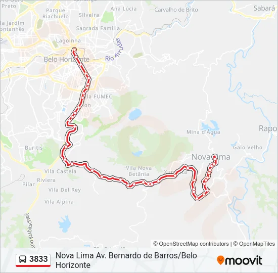 3833 Bus Line Map