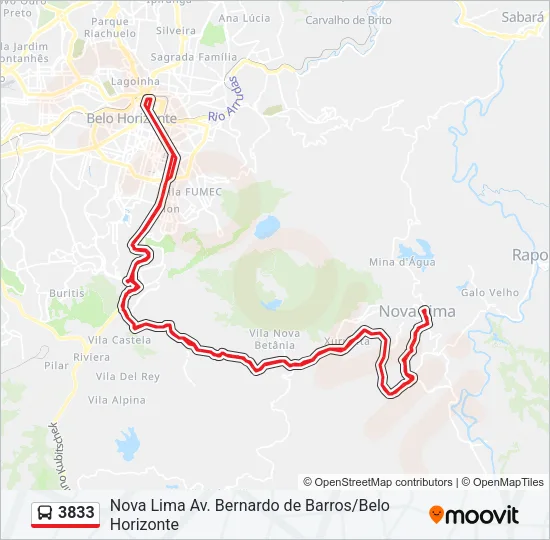 3833 Bus Line Map