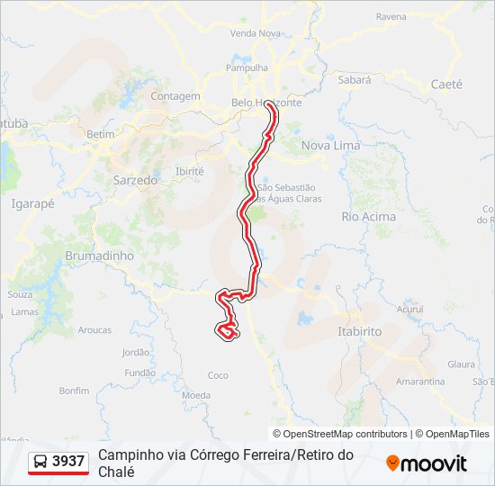 Mapa de 3937 de autobús