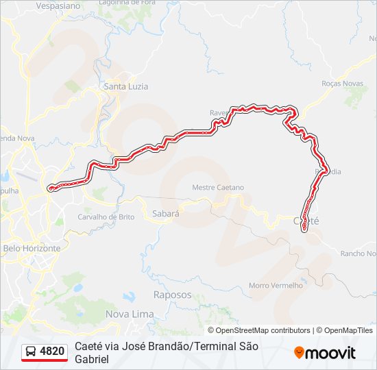 Mapa de 4820 de autobús