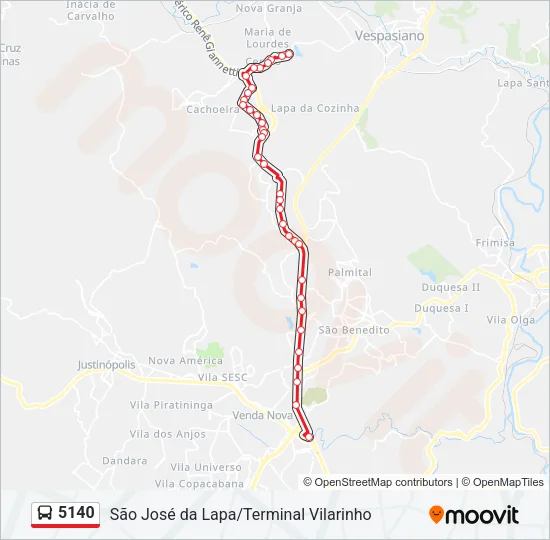 5140 Bus Line Map