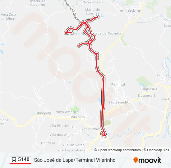 5140 Bus Line Map