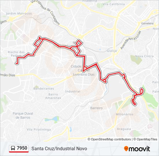 Mapa de 7950 de autobús