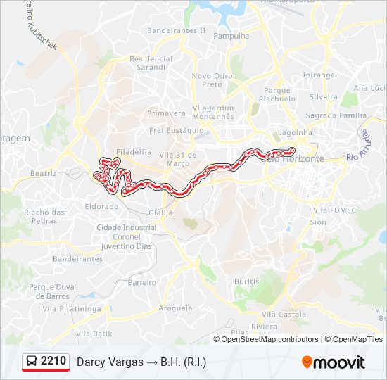 Mapa de 2210 de autobús