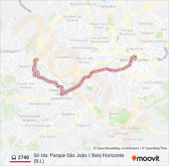 Mapa de 2740 de autobús