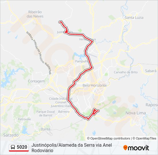 Mapa de 5020 de autobús