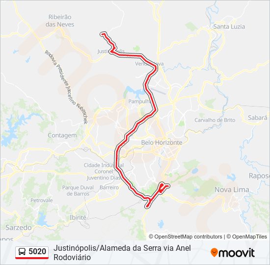 Mapa de 5020 de autobús