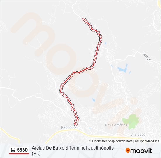 Mapa de 5360 de autobús