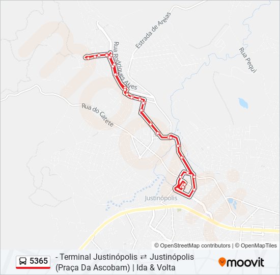 Mapa de 5365 de autobús