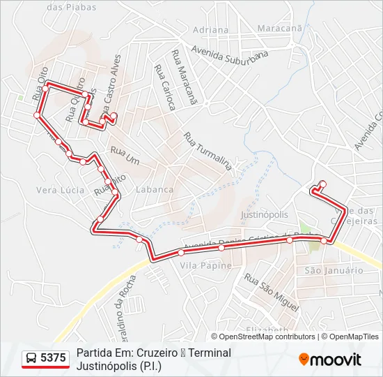 5375 Bus Line Map