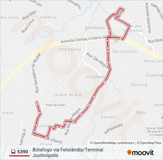 5390 Bus Line Map