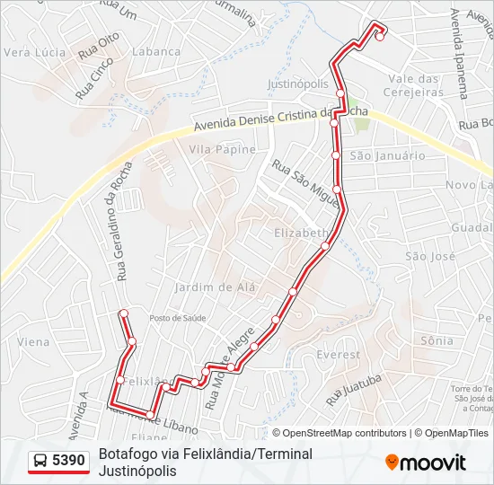 5390 Bus Line Map