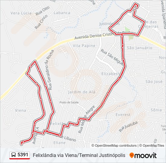 5391 bus Line Map