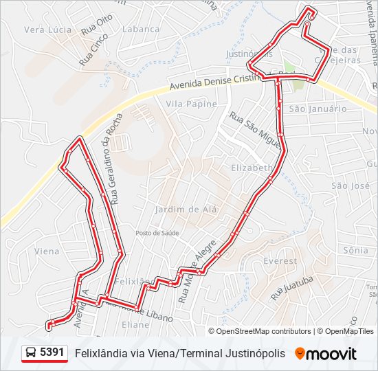 5391 bus Line Map