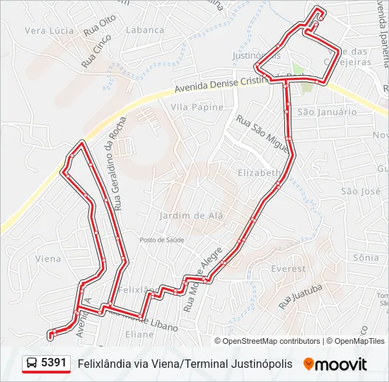 5391 Bus Line Map