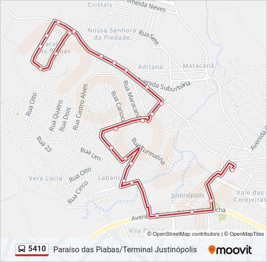 Mapa de 5410 de autobús