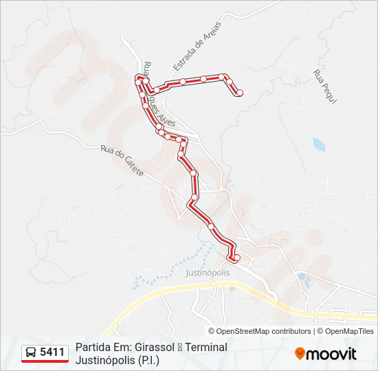5411 Bus Line Map