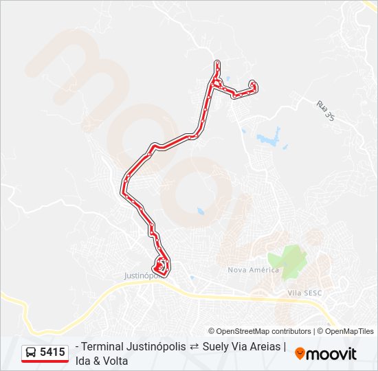 Mapa de 5415 de autobús