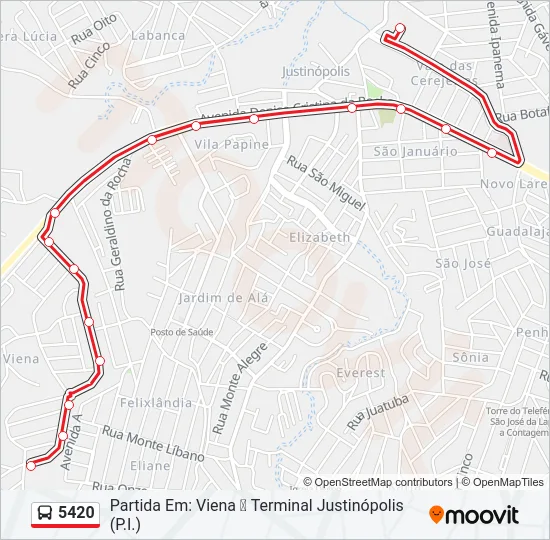 5420 Bus Line Map