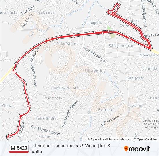 5420 bus Line Map