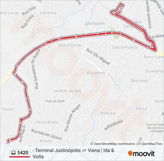 5420 Bus Line Map