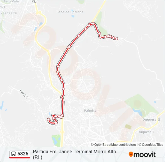5825 Bus Line Map