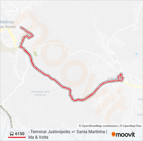 Mapa de 6150 de autobús