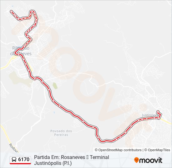 Mapa de 6170 de autobús