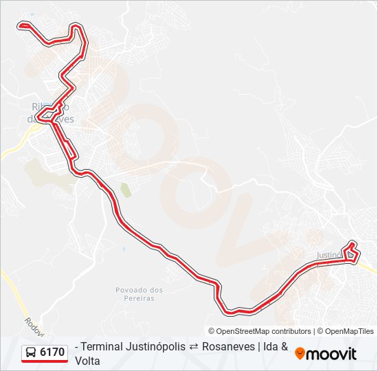 Mapa de 6170 de autobús