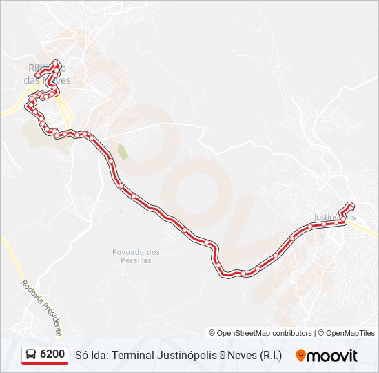 Mapa de 6200 de autobús