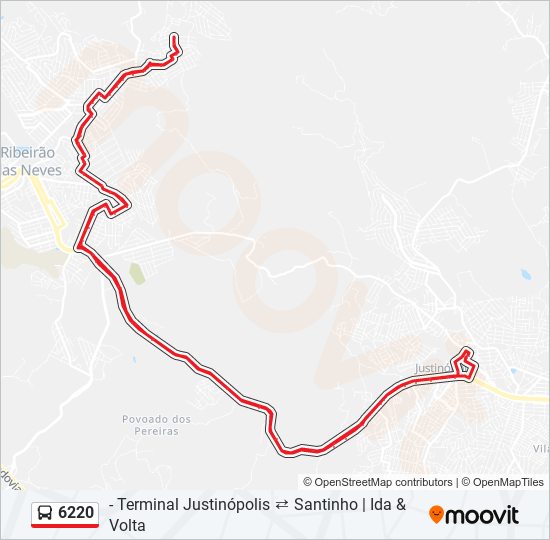 Mapa de 6220 de autobús