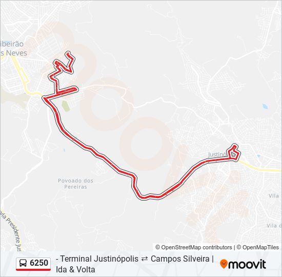 6250 bus Line Map