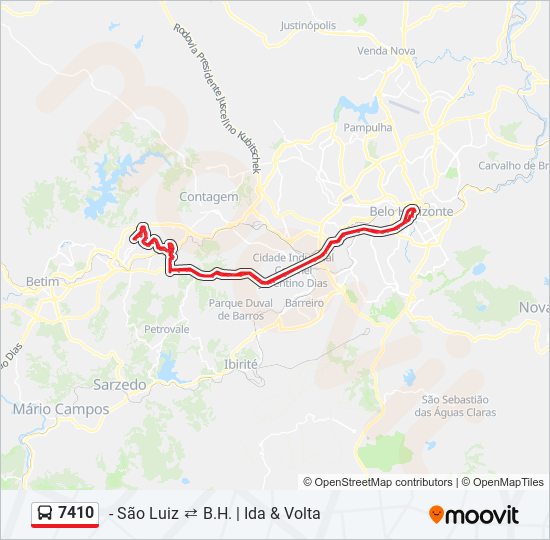 Mapa de 7410 de autobús