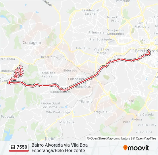 7550 Bus Line Map