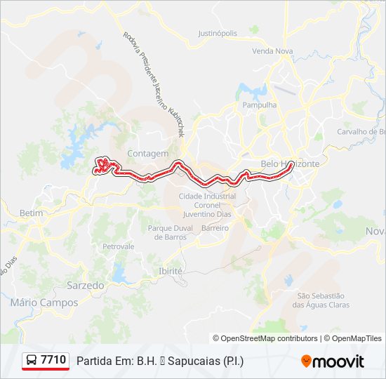 Mapa de 7710 de autobús