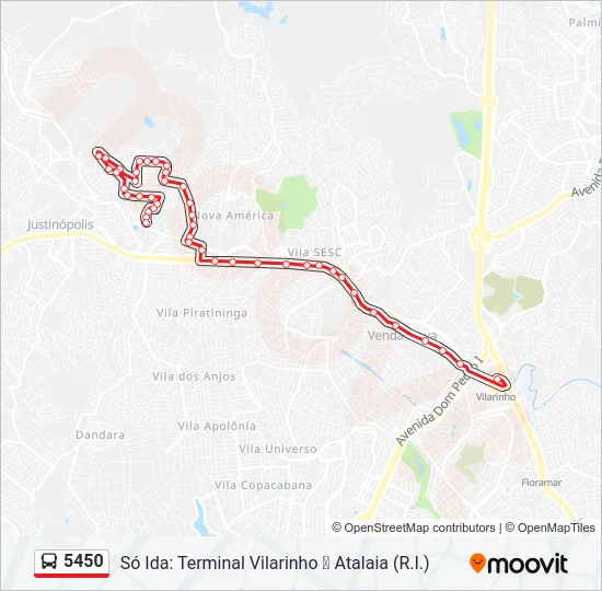 5450 Bus Line Map