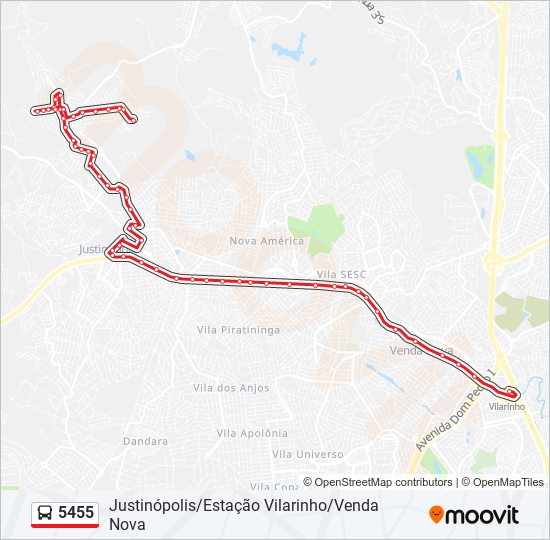 5455 bus Line Map