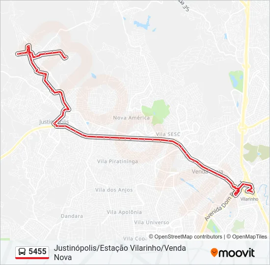 5455 Bus Line Map