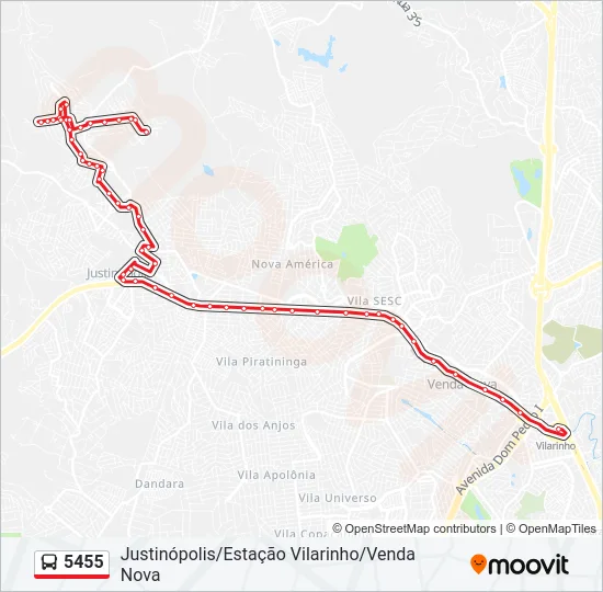 5455 Bus Line Map