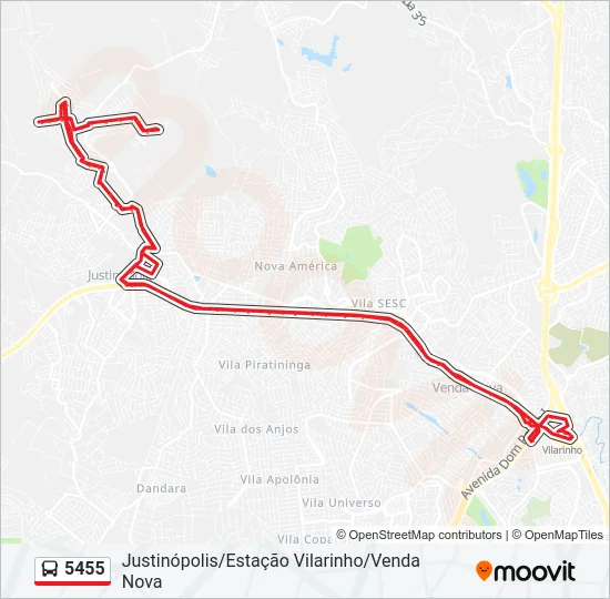 5455 Bus Line Map