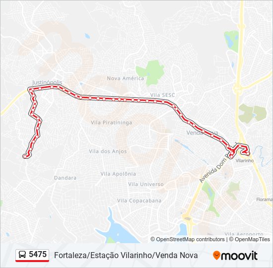 5475 bus Line Map