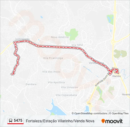 5475 Bus Line Map
