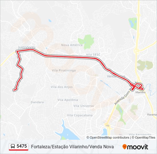 5475 bus Line Map