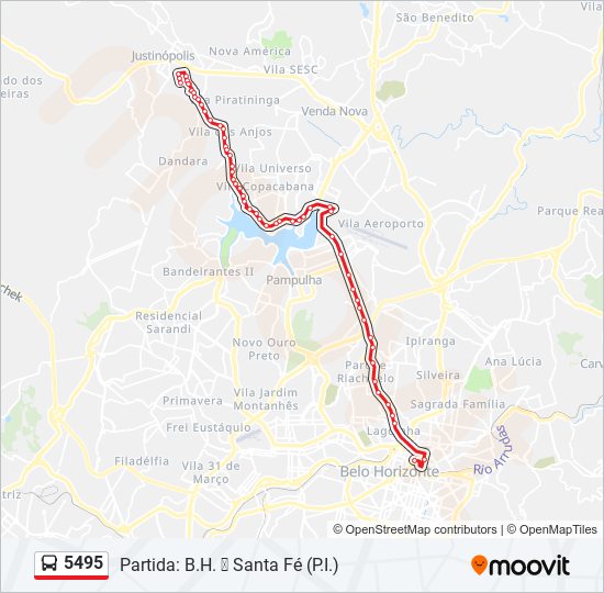 5495 bus Line Map