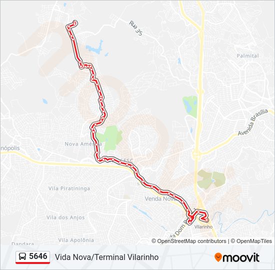 Mapa de 5646 de autobús